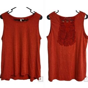 Cato tank top large crochet tank top large orange tank top large solid tank top